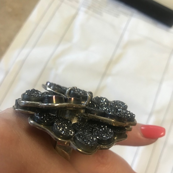 Custom made Boutique Drusy Quartz one of a kind custom ring - Picture 8 of 8